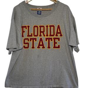 1990s Champion Florida State 100% Cotton XL Gray Short Sleeve T-Shirt Vintage
